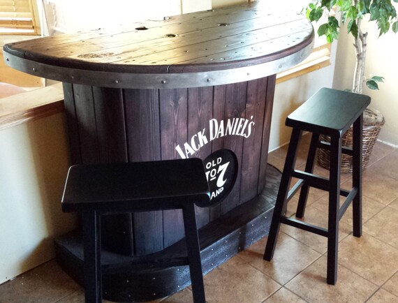 Sold Jack Daniels Home Bar Custom Hand Built Rustic Whiskey Etsy