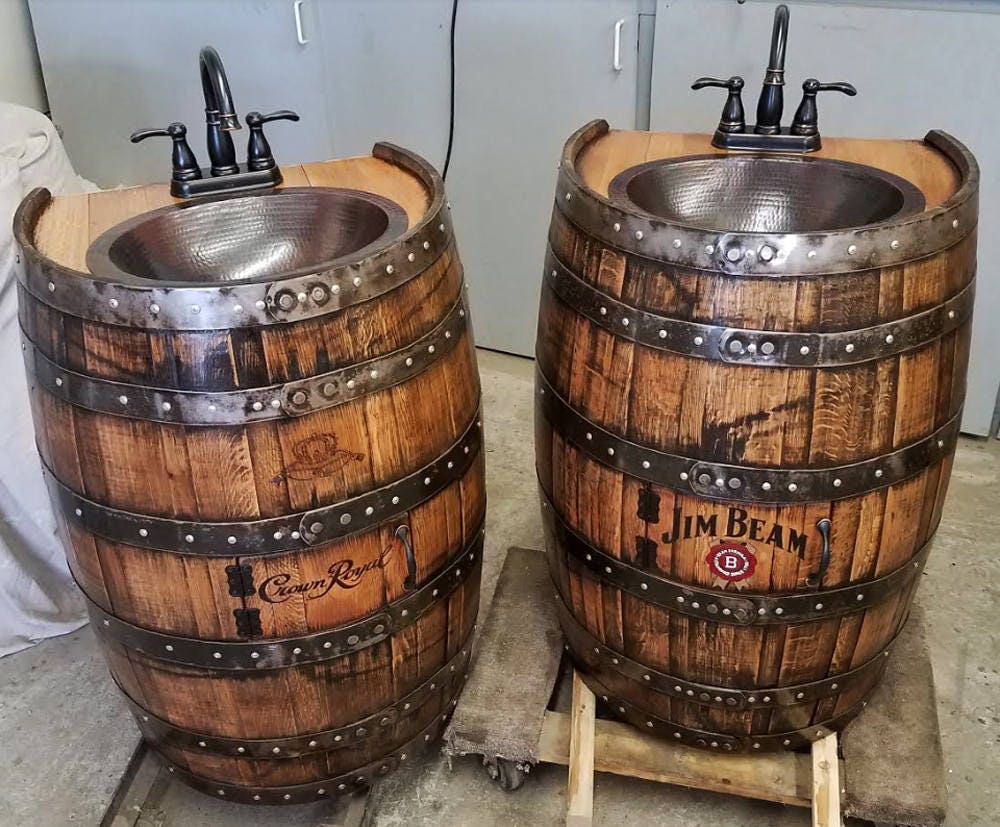 whisky barrel bathroom sink