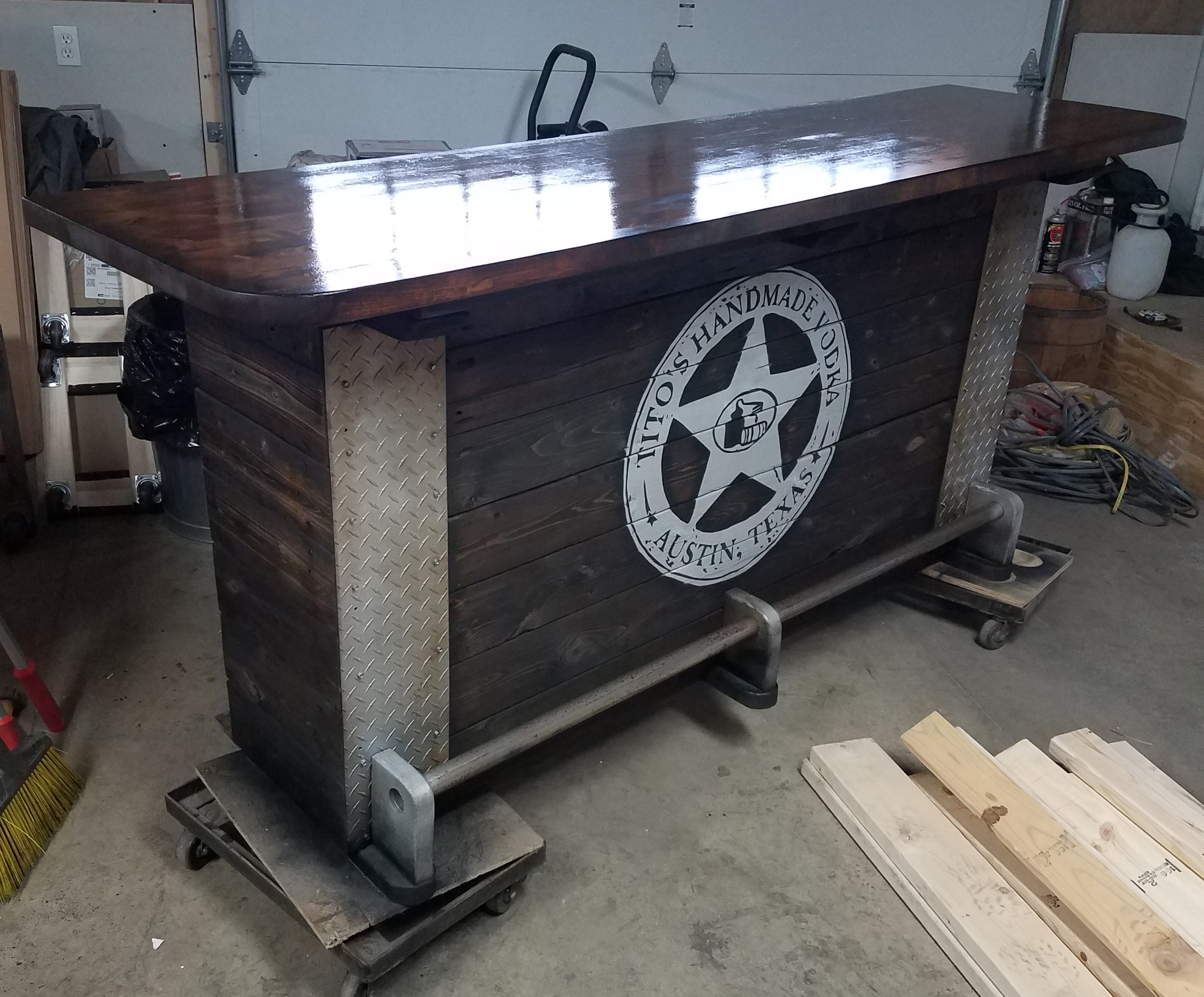 Pick up or Uship, Custom built Titos bar, aged, reclaimed wood, rustic