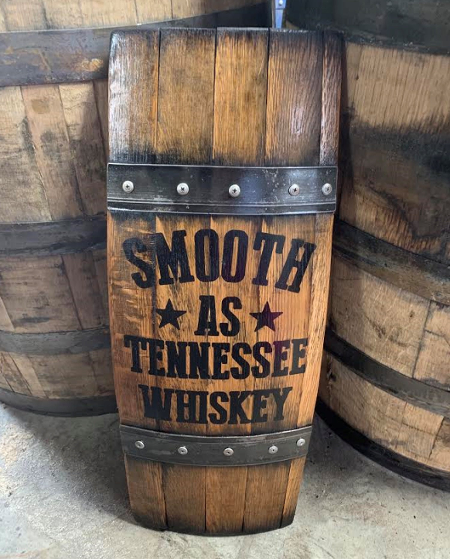 whiskey barrel sign smooth as tennessee whiskey bar sign rustic