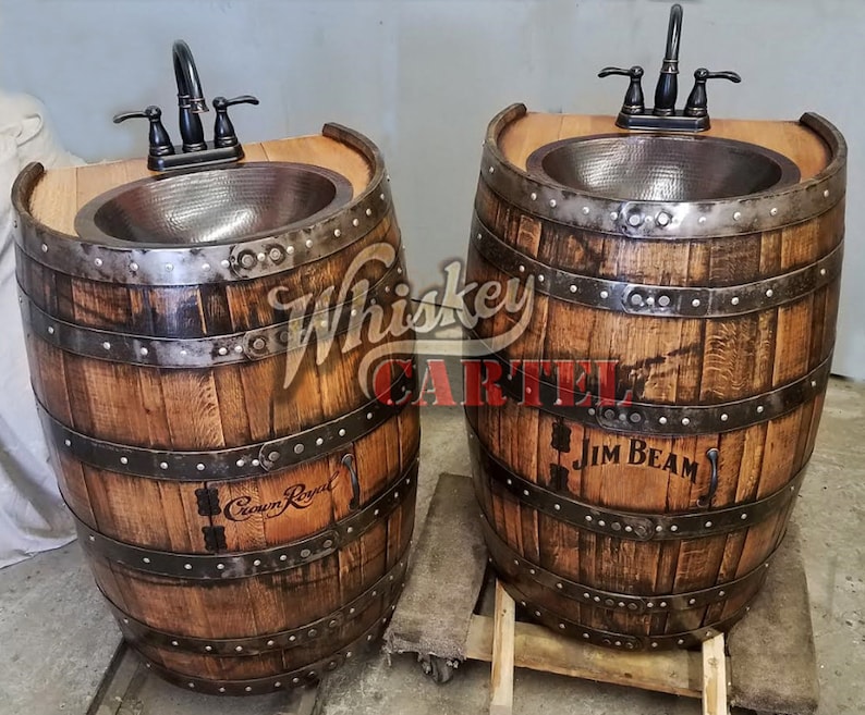 Whiskey Barrel Sink 3 4 Flat Back Half 1 2 Hammered Copper Rustic Antique Bathroom Bar Man Cave Wine Oak Vanity Bourbon Personalized - Whiskey Barrel Bathroom Vanity Whiskey Barrel Sink 3 4 Flat Back Half 1 2 Hammered Copper Rustic Antique Bathroom Bar Man Cave Wine Oak Vanity Bourbon Personalized - Whiskey Barrel Bathroom Vanity