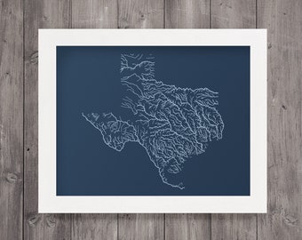 Texas Waterways Screen Print