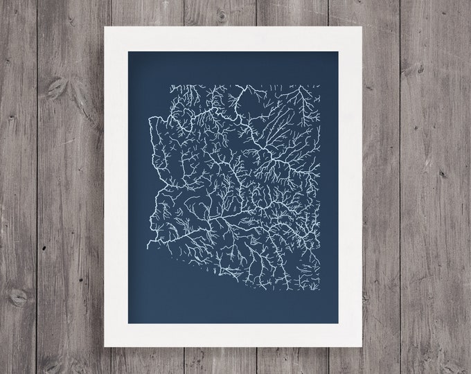 Arizona Rivers Map - Etsy