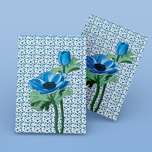 FLEURS: Carte postali, decorazione, design, blu
