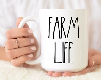 Rae Dunn Inspired Farm Life mug - Farmhouse Decor - Coffee Cup - Farmhouse kitchen