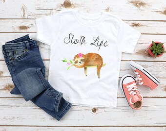 Kids Sloth Shirt - Kids Sloth Tee - Sloth Gift - Toddler Shirts - Funny Sloth tee