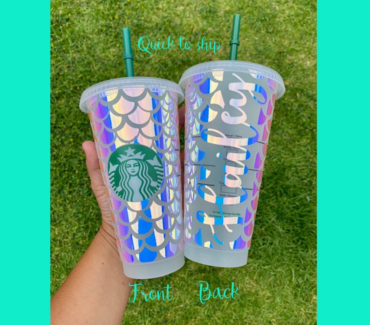 Full Mermaid Starbucks Cup Mermaid Starbucks Tumbler Etsy