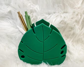 Pen holder - Monstera leaf organizer for desk. office supplies.