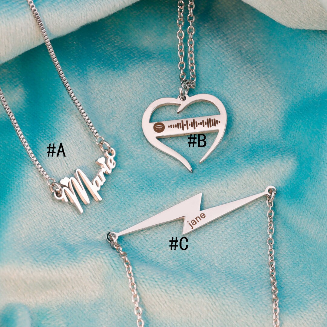 Custom Cutout Engraved Pendant Women's Necklace Etsy