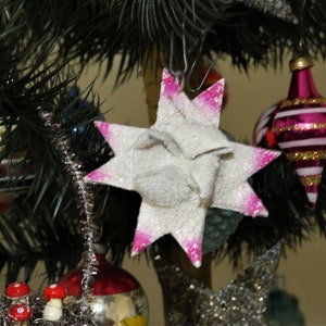 Vintage Mica Star Ornament: 1930s Czech Christmas Decoration
