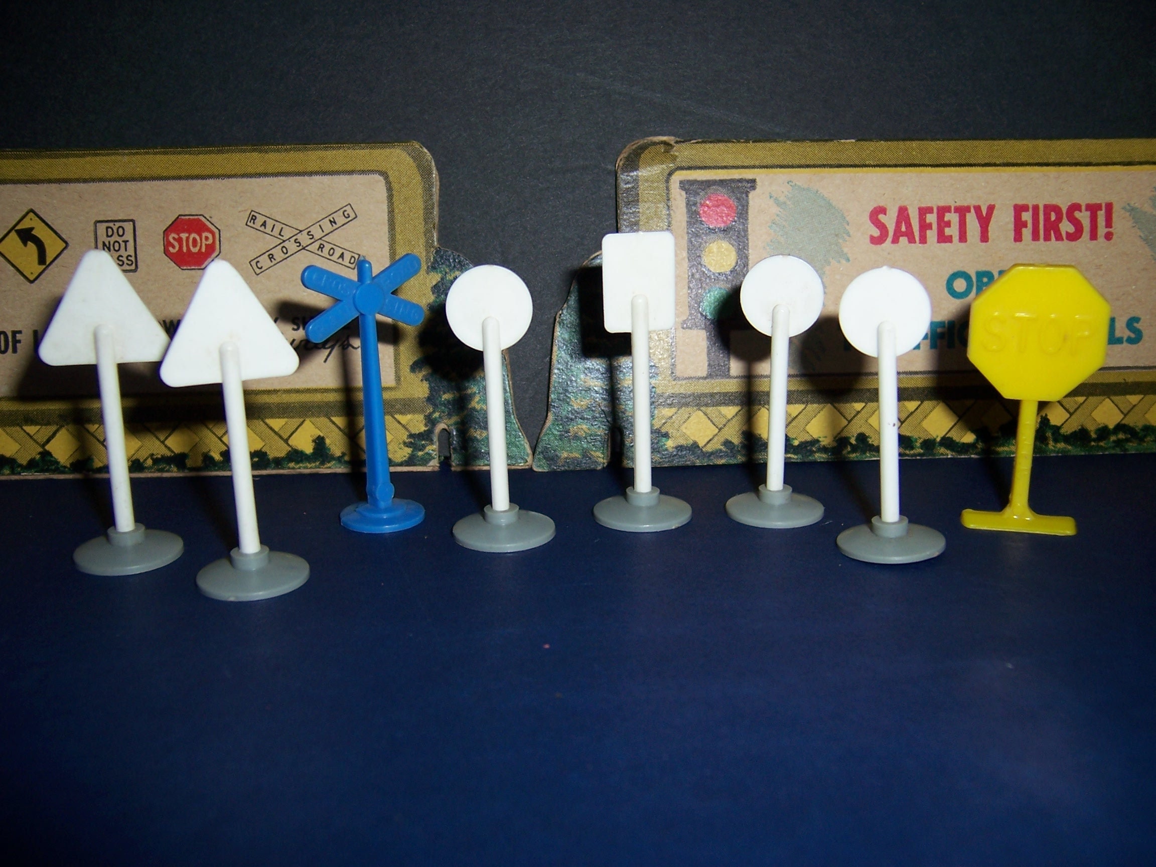 Vintage Toy Train Traffic Signs Railroad Signs Etsy