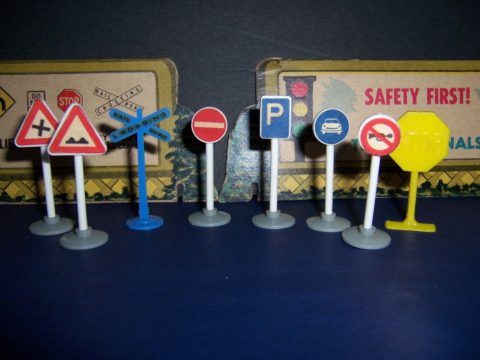 Vintage Toy Train Traffic Signs Railroad Signs Etsy