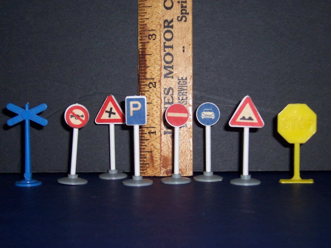 Vintage Toy Train Traffic Signs Railroad Signs Etsy