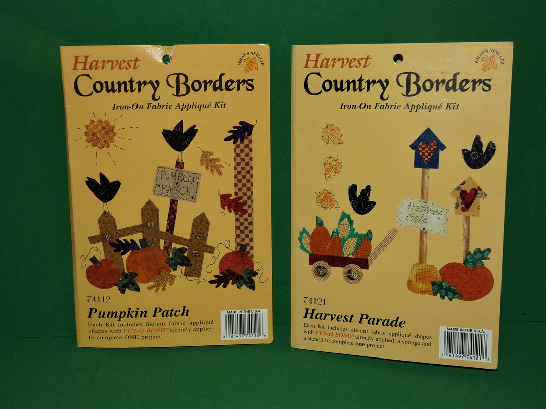 Iron on Fabric Applique Kit 2 Vintage Harvest Country Etsy