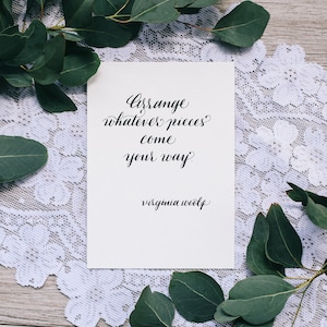 Virginia Woolf Quote Calligraphy Sign 5x7 Wall Decor Book Lover Gift Adversity Quote Literature Gift Life Quote Inspiring Handwritten Gift