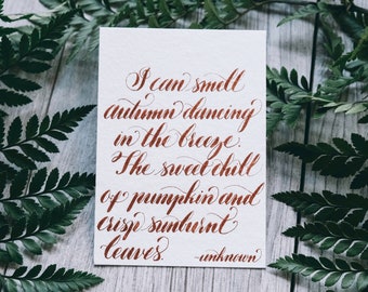 Pumpkin Quote - Fall - Autumn Quote - Handwritten Calligraphy Quote - Book Lover Gift - Autumn Lover Gift - Fall Lover Gift - Book Quote