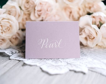 Calligraphy Place Cards Handwritten Elegant Folding Place Card Wedding Escort Cards Pastel Wedding Cards Mint Place Card Lavender Place Card