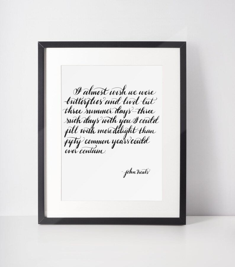 John Keats Quote Download Printable Quote Butterfly Quote - Etsy