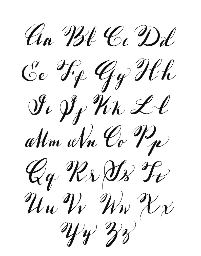 Calligraphy Print Alphabet Print Alphabet Poster Copperplate - Etsy