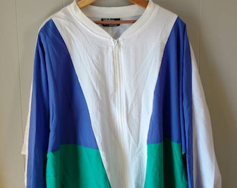 ヴィンテージ 80 年代 90 年代 ウィンドブレーカー // カラーブロック、幾何学模様、ジャケット、コート