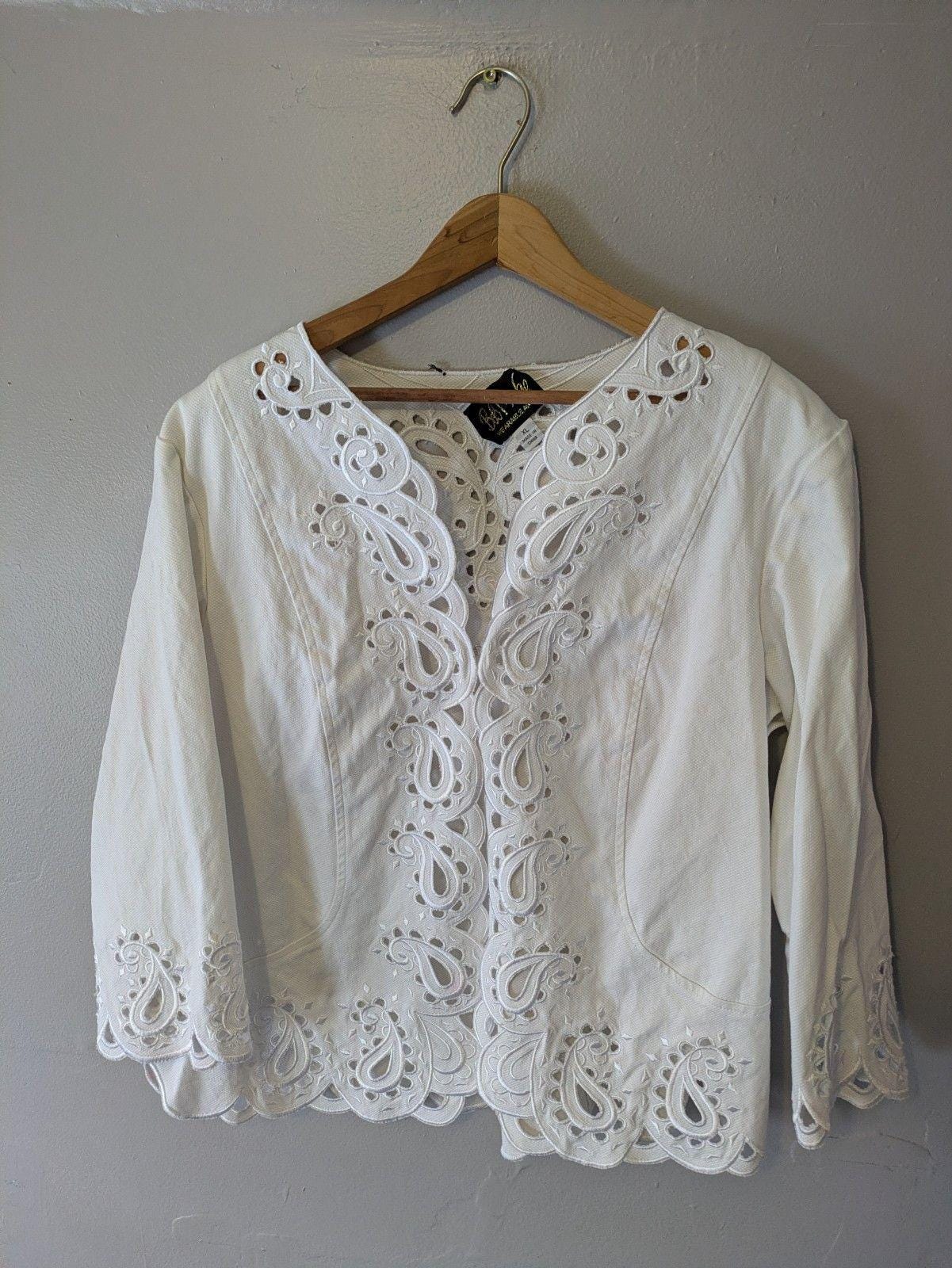 Top Bob Mackie | Tissu Imprimé Artwear | Femme Taille XS | Neuf Sans étiquettes