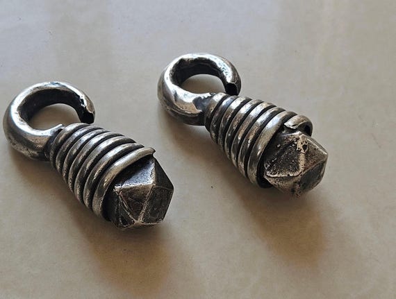 Antique Silver Earrings from Gujarat, India