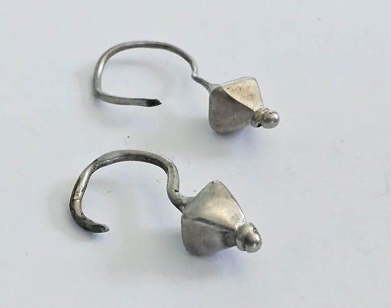 Antique Silver Earrings from Gujarat, India