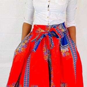 African Print skirt with scarf, Ankara skirt , all Occasion skirt,  African skirt for women ,Dashiki skirt with head wrap