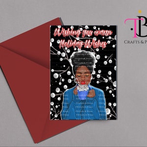 Afroamerikaner-Weihnachtskarte, Grußkarte der schwarzen Frau, Weihnachtskarten für Frauen, Feiertagsgeschenkideen der Afroamerikaner, leere Karten