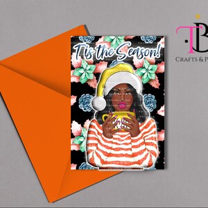 Afroamerikaner-Weihnachtskarte, Grußkarte der schwarzen Frau, Weihnachtskarten für Frauen, Feiertagsgeschenkideen der Afroamerikaner, leere Karten