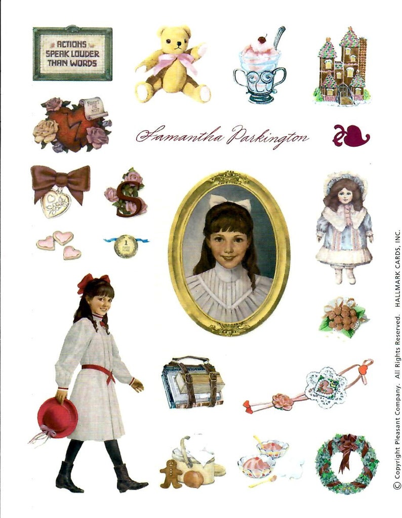 PICTURES FROM 1ST BOOKS 2001 RETIRED AMERICAN GIRL JOSEFINA HALLMARK STICKERS