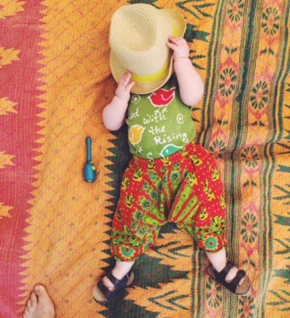 Garçons filles bébé harem pantalon baggy été hippie hippie boho pantalon 3-8 mois