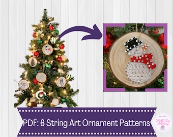 Christmas Ornament String Art TEMPLATES & Directions | DIY Project | Handmade Gift | Christmas | Craft | Christmas String Art | PDF Only