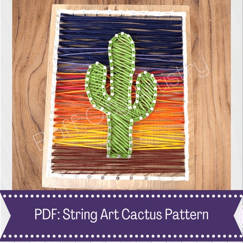 Cactus String Art Template & Directions PDF DIY Project Etsy