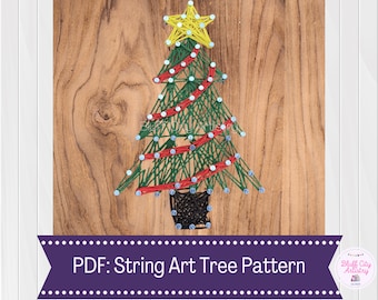 Christmas Tree String Art TEMPLATE & Directions | DIY Project | Handmade Gift | Christmas | Craft | Christmas String Art | PDF Only
