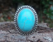 Turquoise Ring, Turquoise Howlite Ring, Turquoise Jewelry, Bohemian, Free Spirit, Boho, Gypsy, Hippy, Turquoise Jewellery, Turquoise Ring