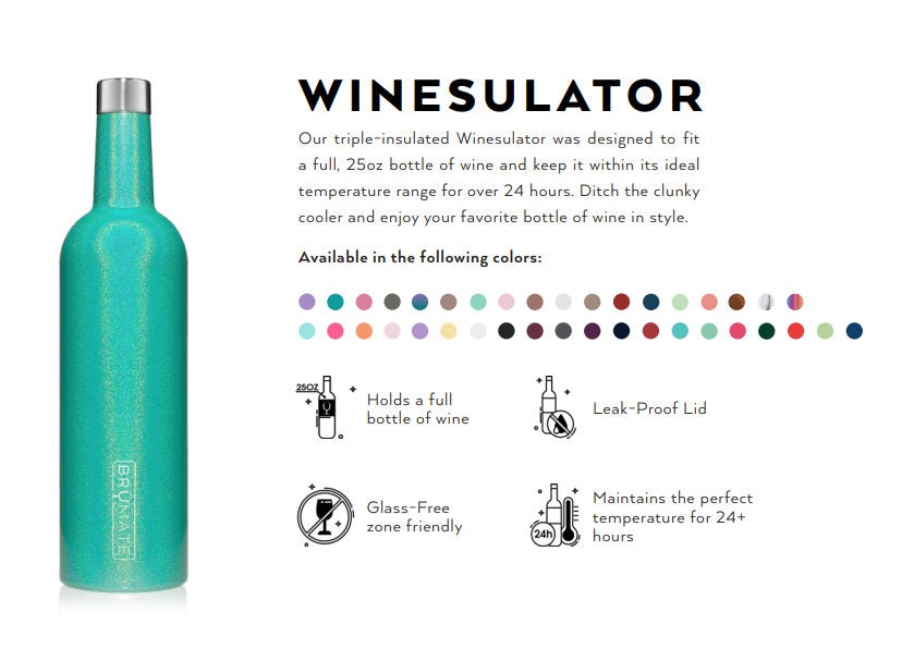 Brumate Winesulator Insulated Wine 25 Oz Custom