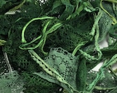 Hand Dyed Green Lace and Trims