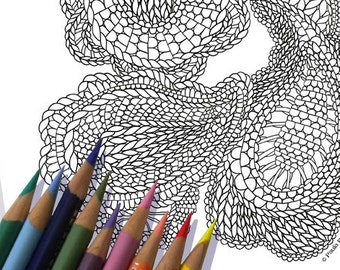 Paisley Coloring Page: Knitting-Inspired Art (PDF)