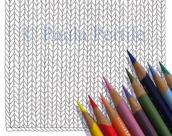 Vertical Knit Stitch Coloring Page (PDF Pattern)