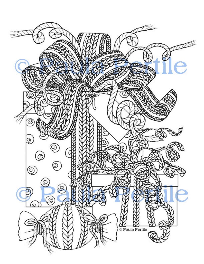 Download KNIT PRESENTS Coloring Page / Printable Coloring Page / | Etsy