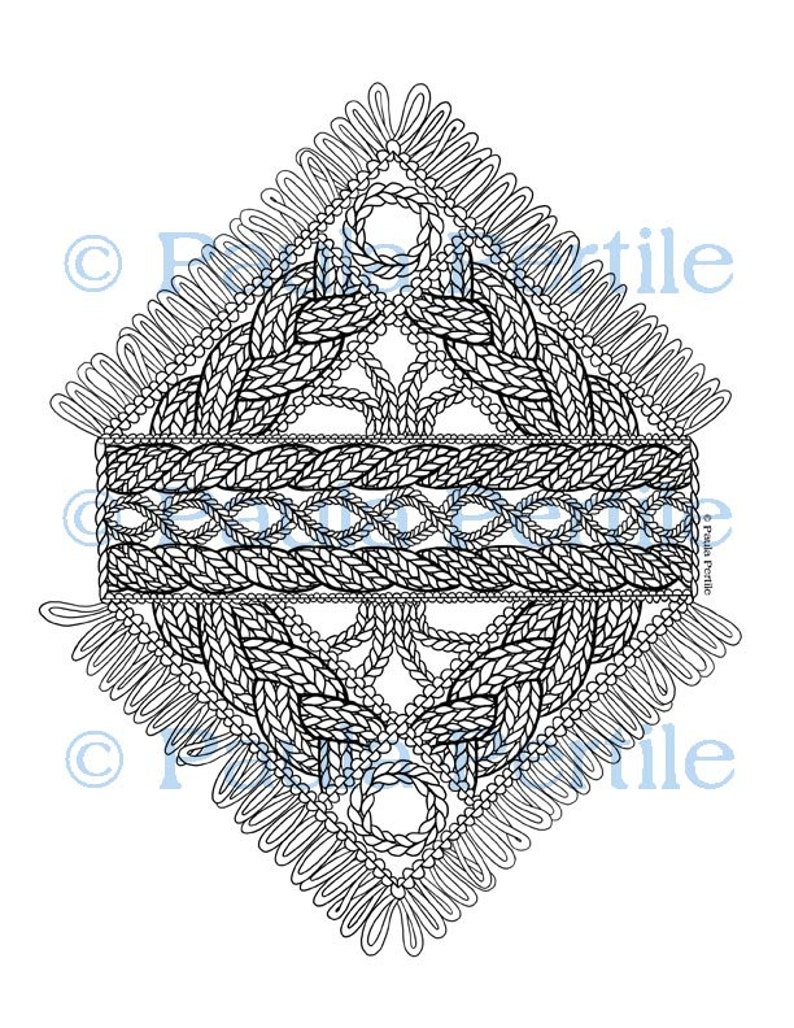 Cable Fringe Knitting Coloring Page (printable PDF) - Etsy
