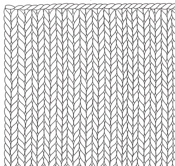 BLANK KNIT HORIZONTAL Coloring Page / Printable Knitting Coloring Page /  Drawing of Knitting / Pdf Knitting Art -  Canada
