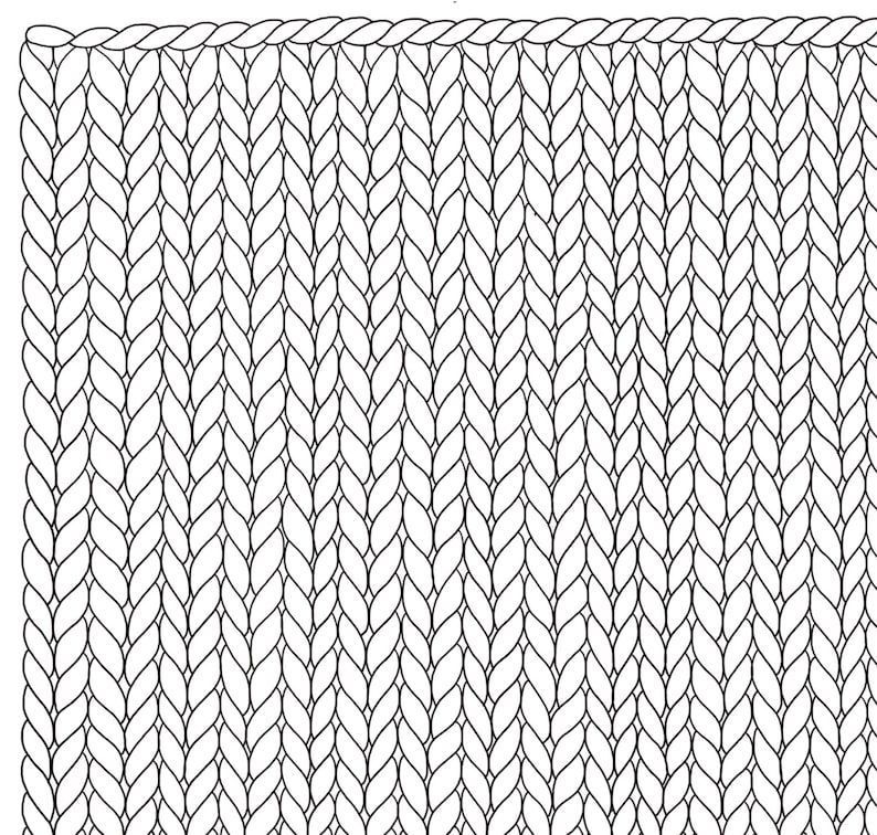 BLANK KNIT HORIZONTAL Coloring Page / Printable Knitting Coloring Page ...