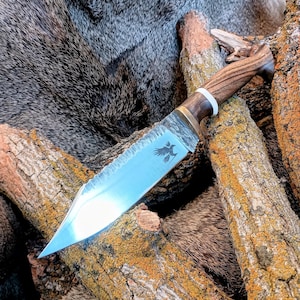 Stone Facetted 80crv2 Clip Point Hunting Knife