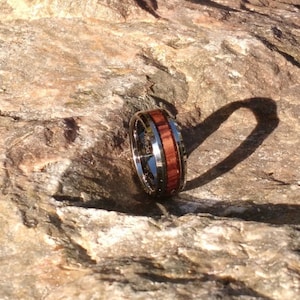 Kingwood and African Blackwood Tungsten Ring
