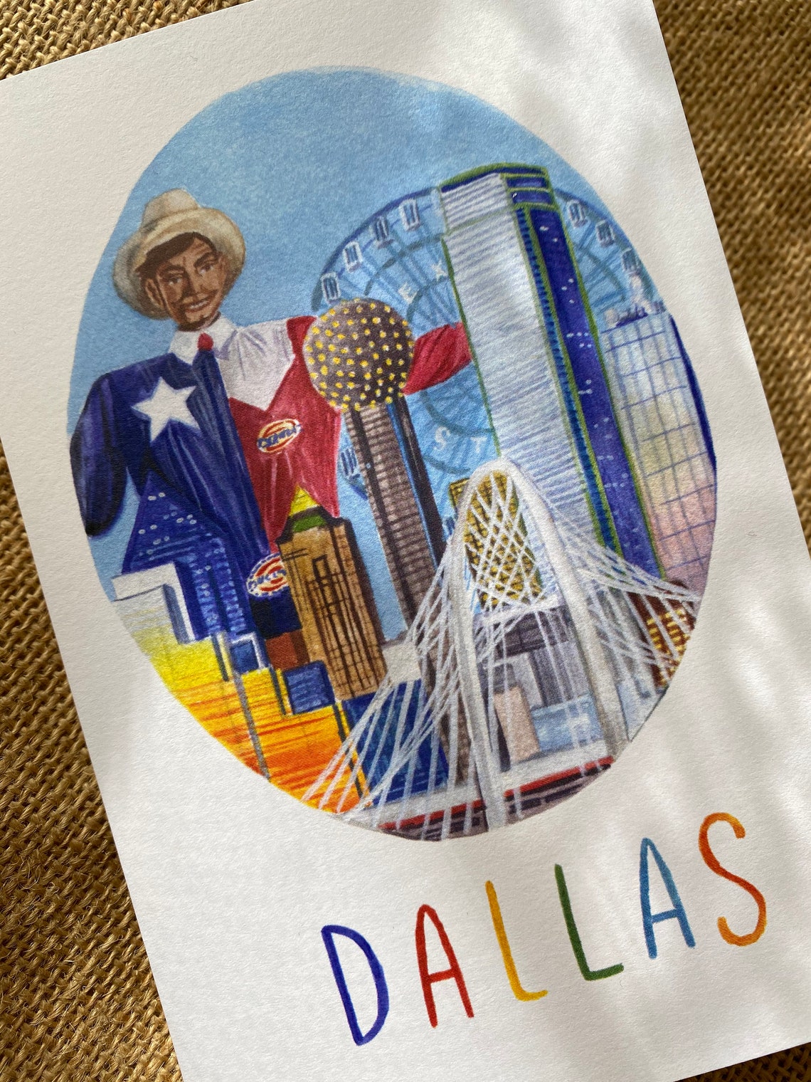Greeting Card Dallas Etsy