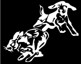 Rabbit hunting decal | Etsy