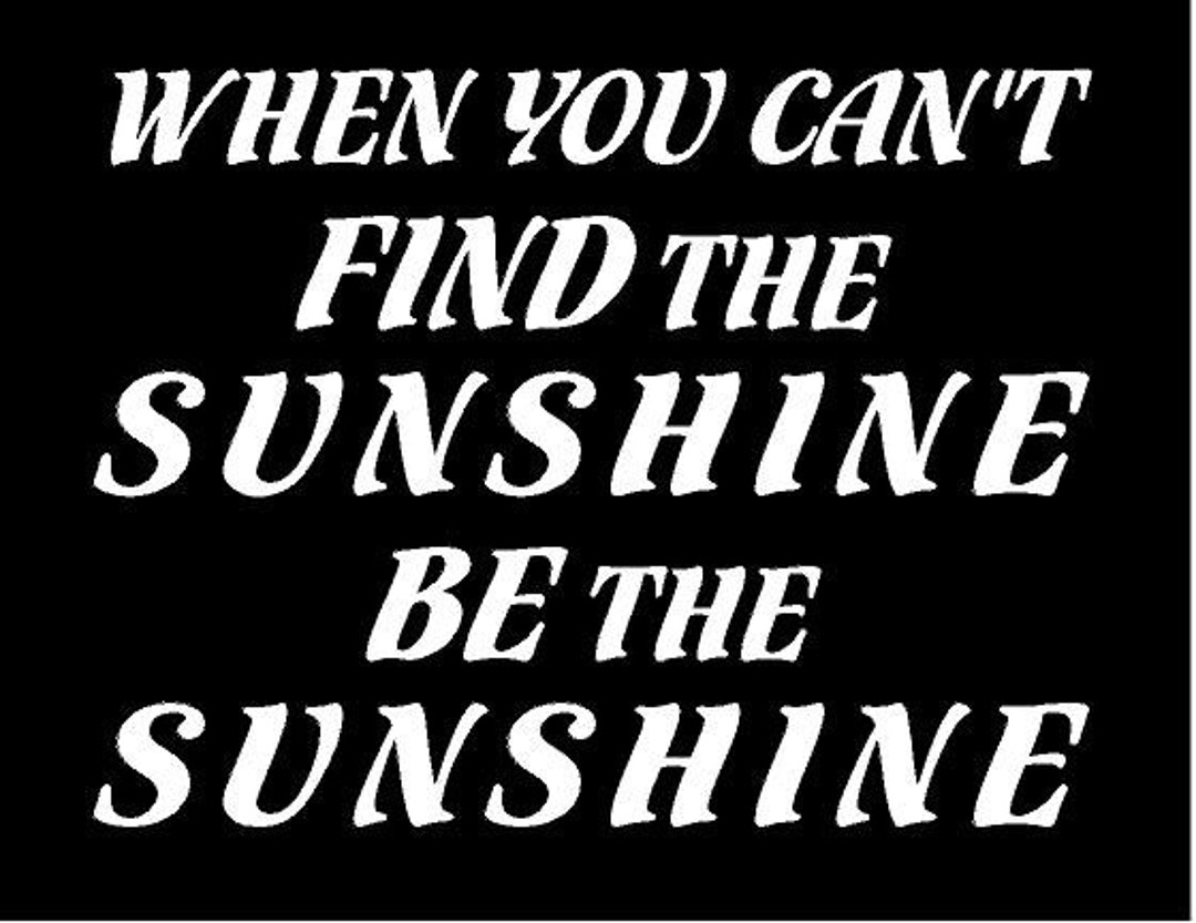 When You Can't Find the Sunshine BE the Sunshine Vinyl Decal Truck Van ...