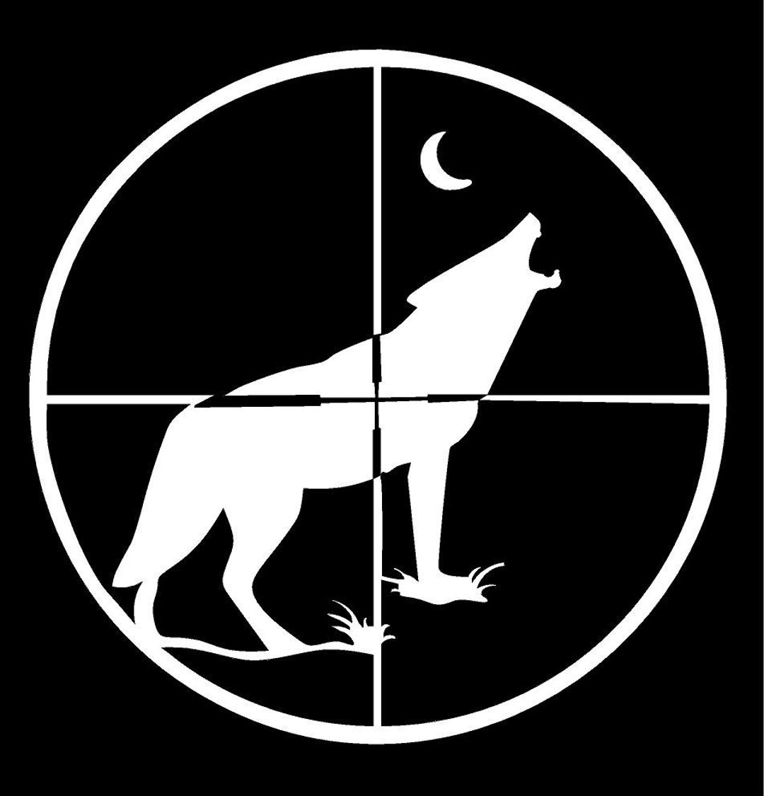Coyote Scope Hunt Vinyl Decal Cute Fun Truck Country Bumper Sticker Car ...